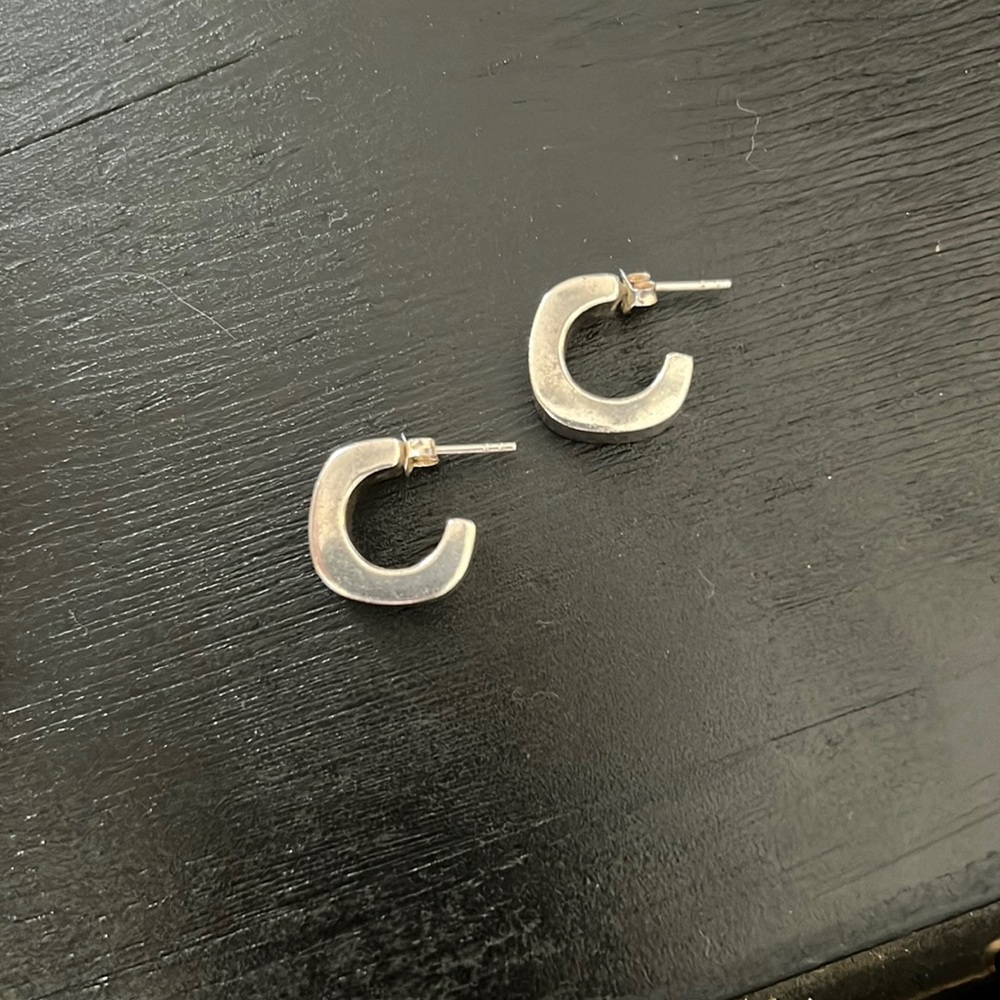 Silpada Designs chunky hoop sterling silver earrings